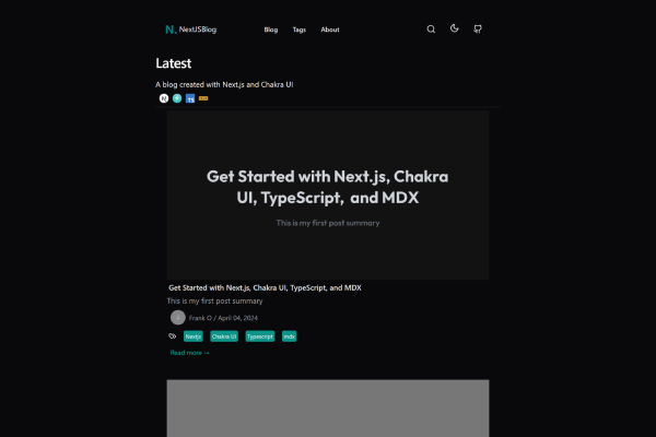 Next.js Chakra Starter Blog nextjs-chakra-starter-blog