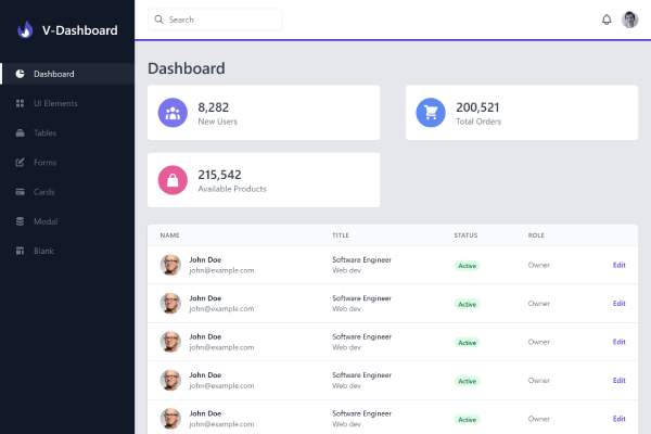 Live Preview v-dashboard