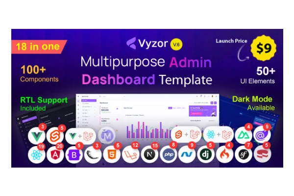 Live Preview vyzor-admin-template