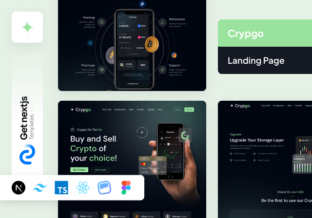 Crypgo Nextjs tailwind Free Landing Page Template