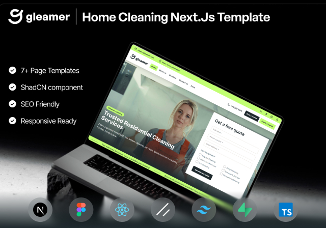 Gleamer - Cleaning Next.js Website Template